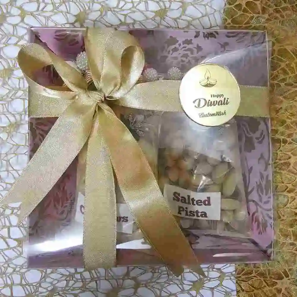 Festive Corporate Hamper Box with Cashews and Pistachios
